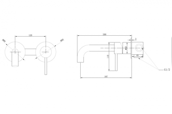 Смеситель ABBER Wasser Kreis AF8112 для раковины скрытого монтажа, хром