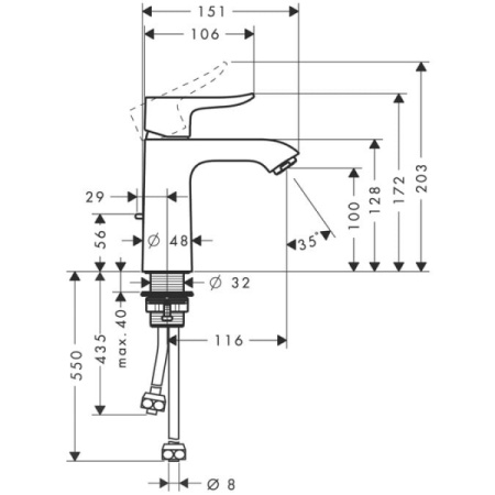 Смеситель для раковины Hansgrohe Metris 31074000