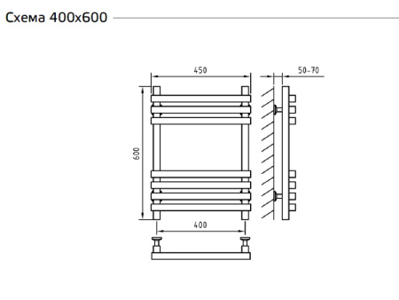 Полотенцесушитель ArtofSpace Cube WACE400600Chrome
