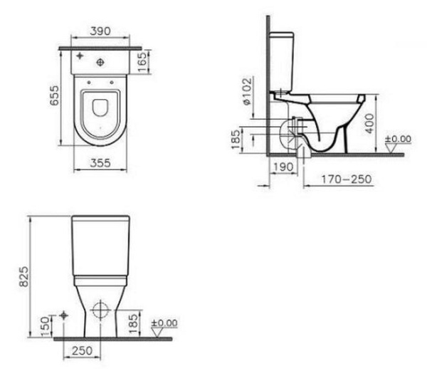 Чаша унитаза, без сиденья VITRA S50 5321B003-0088