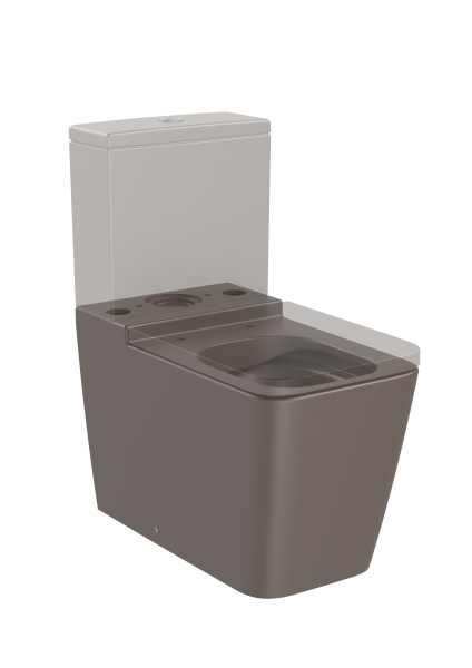 Унитаз напольный безободковый Roca Inspira Square   Rimless, BTW,  342536660 кофейный