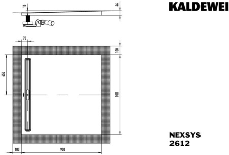Душевой поддон (90 x 90) Kaldewei Nexsys 411246300001