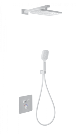 Душевая система с термостатом встраиваемая WONZON & WOGHAND, белый матовый WW-B4003-MW