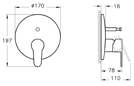 Набор встроенной душевой системы Vitra Win S A49265EXP, хром 