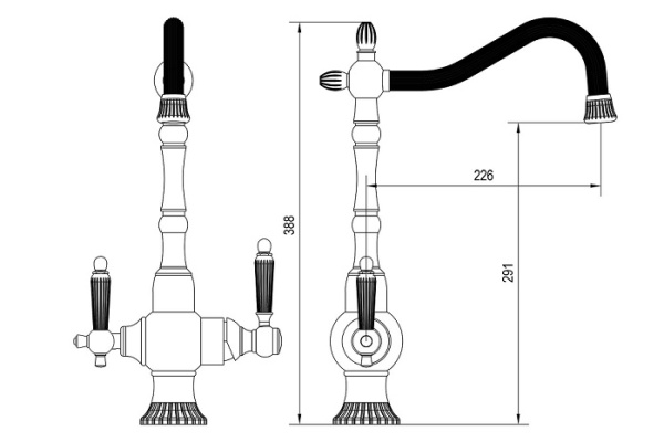 Смеситель для кухни под фильтр, сатин Zorg ZR 351 YF SATIN