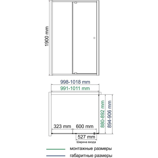Душевой уголок WasserKRAFT Aula 100х90 11P22