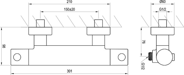 Смеситель для душа Ravak Puri PU 033.00/150 X070116