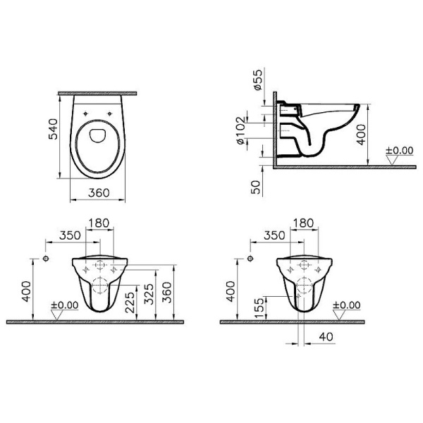 Комплект унитаза с инсталляцией Vitra Normus L-box 9773B003-7207