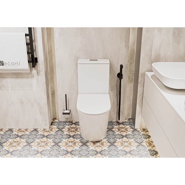 Унитаз-компакт безободковый Veconi Telle VTE-64T  торнадо, с сиденьем микролифт, белый