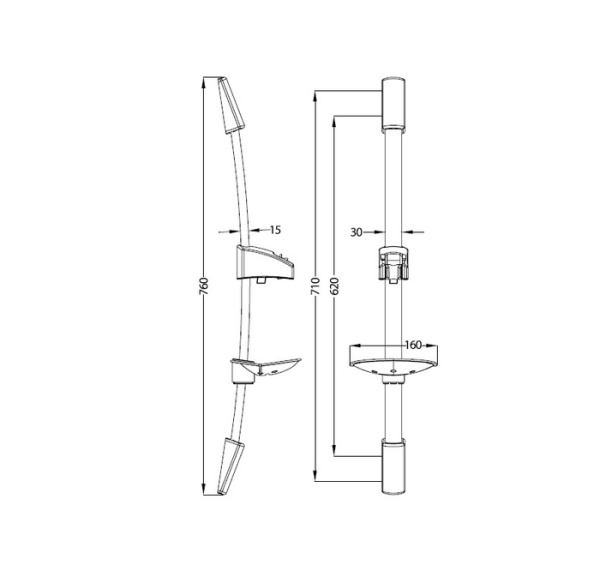 Стойка для душа с мыльницей 760 мм IDDIS (A30311)