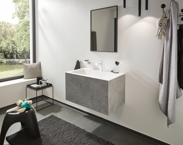 Смеситель для раковины с донным клапаном Push-Open Hansgrohe Finoris 76023700 белый матовый