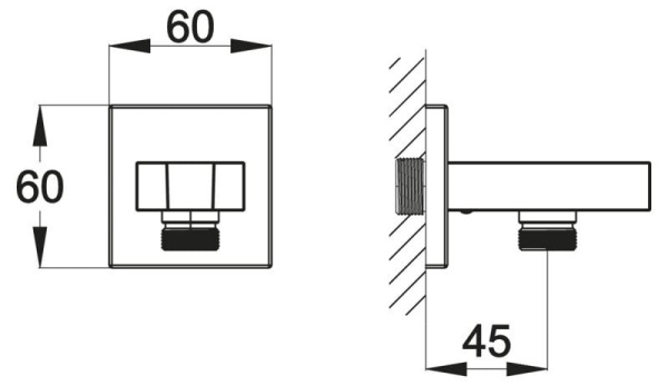 Подключение для душевого шланга  BelBagno ARLIE ARL-PHD-CRM