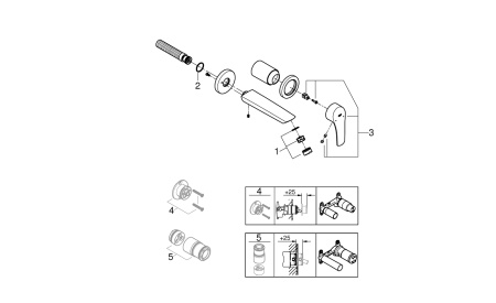 Смеситель для раковины на два отверстие Grohe Eurosmart New 29337 003 (29337003) хром