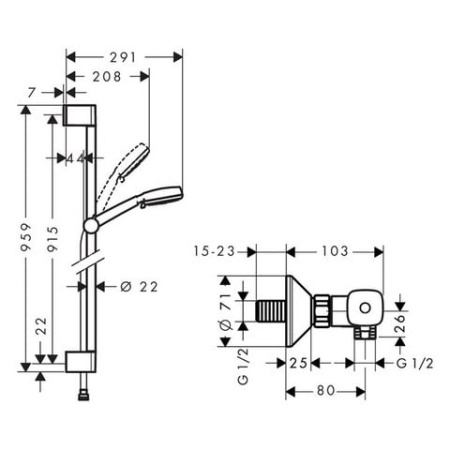 Душевой гарнитур Hansgrohe Crometta 27031400