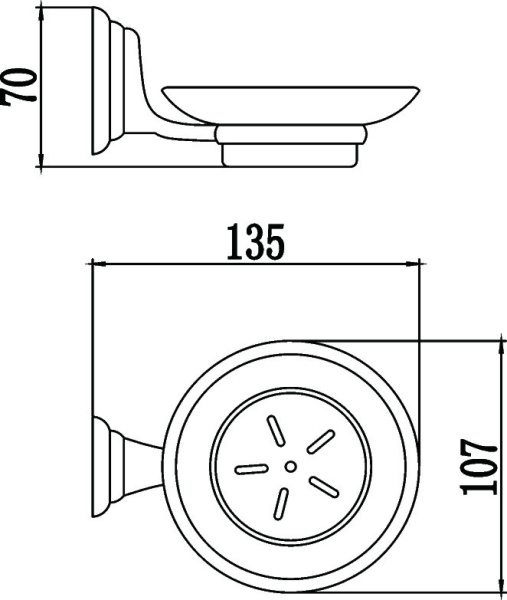 Мыльница стеклянная с настенным держателем Savol 31 S-003159