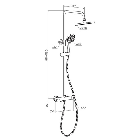 Душевая система с термостатом Dorff Futura D0710522 