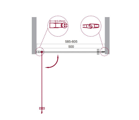 Душевая дверь (60х195) BelBagno ETNA-B-1-60-C-Cr