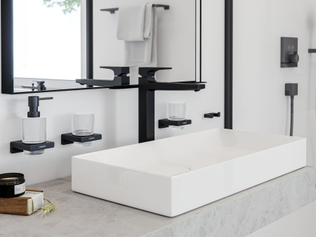 Смеситель для раковины с донным клапаном Push-Open Hansgrohe Metropol 32512670 черный матовый