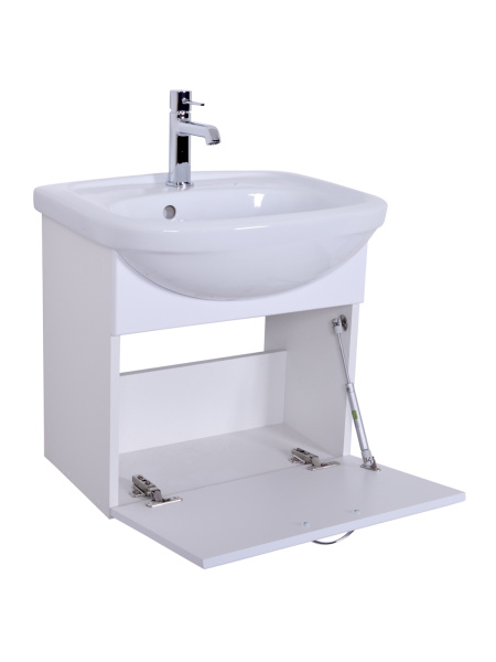 Тумба без раковины подвесная c раковиной Orange Лайт LRA-45TUW+RA белый глянец