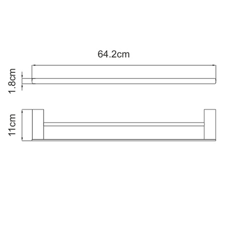 Держатель полотенец двойной WasserKRAFT Sauer K-7940