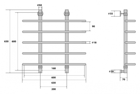 Полотенцесушитель водяной Energy Aero  60x60 EWTR0AERO0606000000