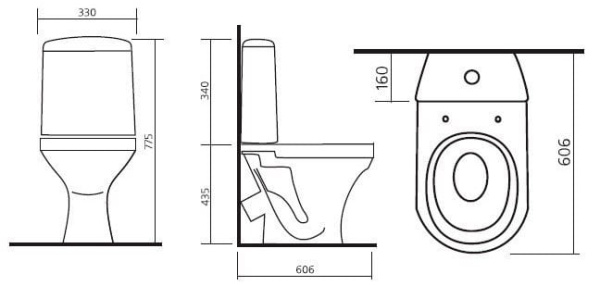 Унитаз-компакт Sanita Аттика Эконом ATCSACC01090113