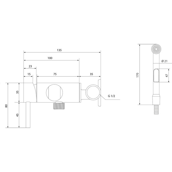 Смеситель Славен с гигиеническим душем Город Д (СЛ-ОД-Д52)