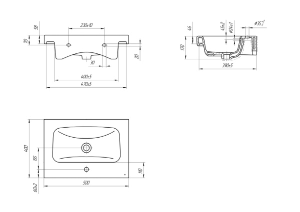 Раковина Cersanit MODUO 50 S-UM-MOD50/1