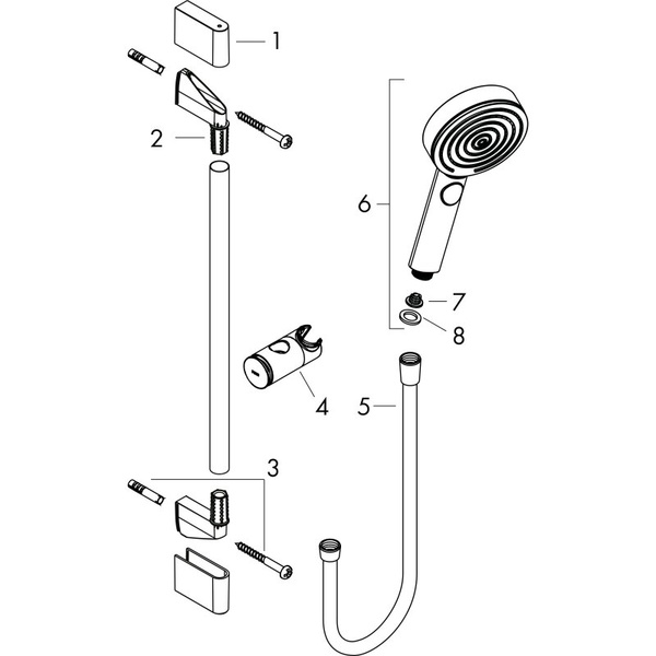 Душевой гарнитур Hansgrohe Pulsify Select 105 3jet Relaxation 24160000, хром