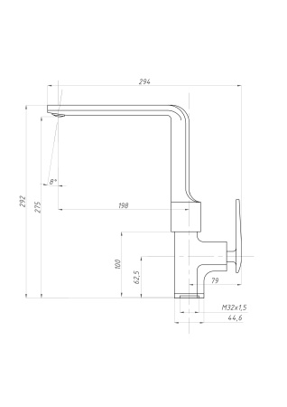 Смеситель для кухни ПСМ-Профсан  ДИЗАЙН PSM-500-3