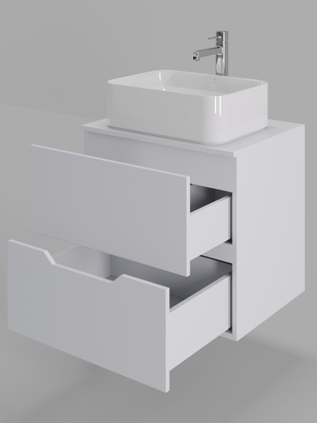 Тумба с раковиной подвесная 60 см Orange Line Li-60TuwMDF+B02-460W белый