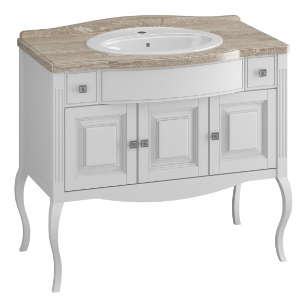 Тумба под раковину Opadiris Лаура 100  Z0000012805 белый без патины (без раковины)