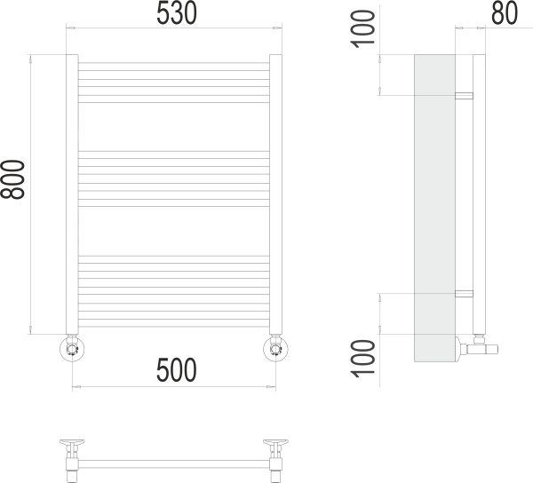 Полотенцесушитель водяной Terminus СИЦИЛИЯ (500х800) П12 4670078530790