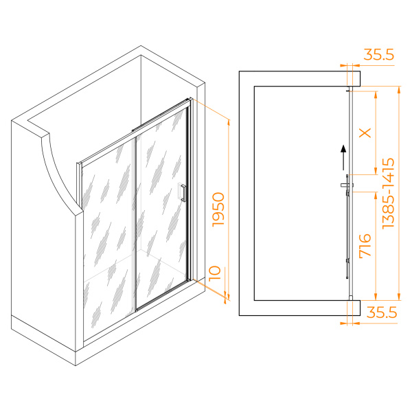 Душевая дверь 140 см RGW Passage PA-017-B 350801714-24 матовое