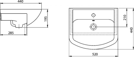 Тумба с раковиной Aquaton Панда 50 1A0537K1PD010