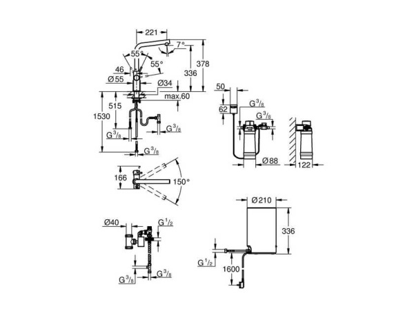 Смеситель для кухни GROHE Red II Duo Комплект 127191