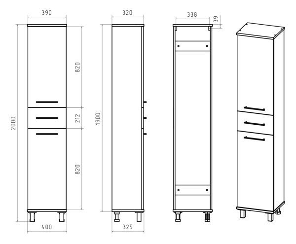 Пенал Misty Терра 40  П-Тер0504001-1ЯЛ левый