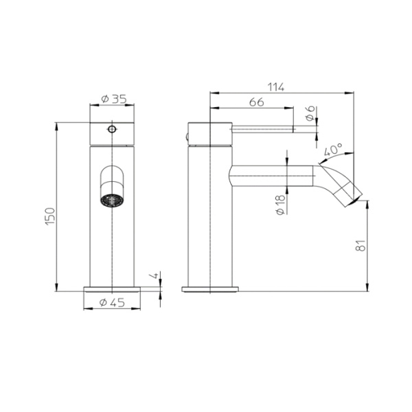 Смеситель для раковины Bossini Nobu INZ201.075 нержавеющая сталь матовая