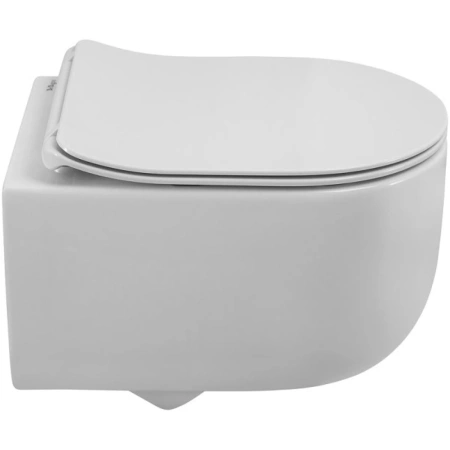 Унитаз подвесной BelBagno Soft BB084CH-TOR/SC безободковый, торнадо, с сиденьем микролифт