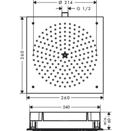 Верхний душ Hansgrohe Raindance Air 1 jet EcoSmart 26481000 хром
