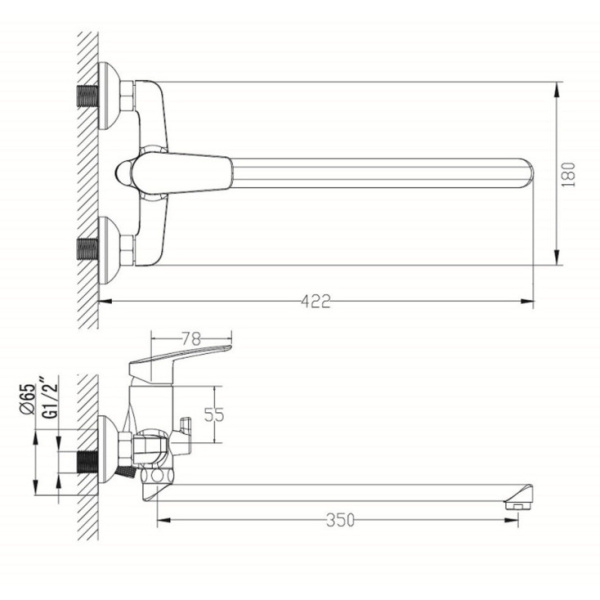 Смеситель для ванны Milardo Niagara (NIASBLCM10)