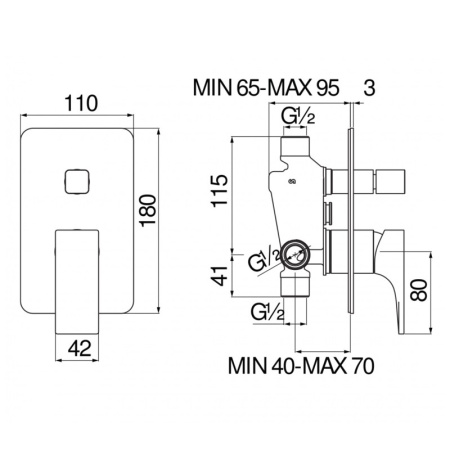Смеситель для душа Nobili Seven SE124100BM