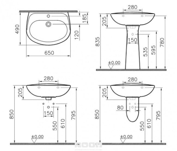 Раковина 65 см Vitra Normus 5089B003-0001