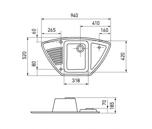 Кухонная мойка Акватон Лория светло-бежевая 1A715032LR060