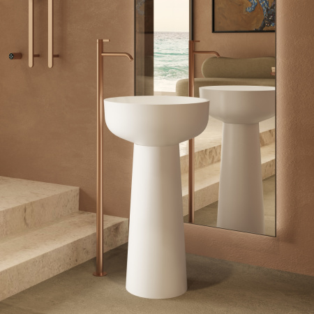 Раковина напольная напольная Vincea Solid Surface VBS-4SP02MW белый матовый
