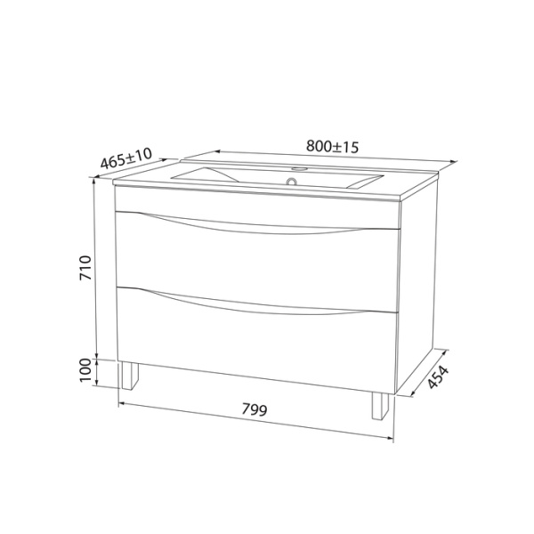Тумба с раковиной Iddis  Cloud белая,  80 см (CLO80WFi95K)