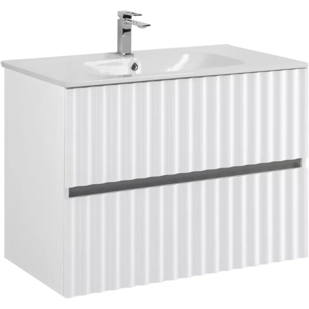 База под раковину Art&Max Еlegant AM-ELEGANT-800-2C-SO-BL-LED-P Белый глянец