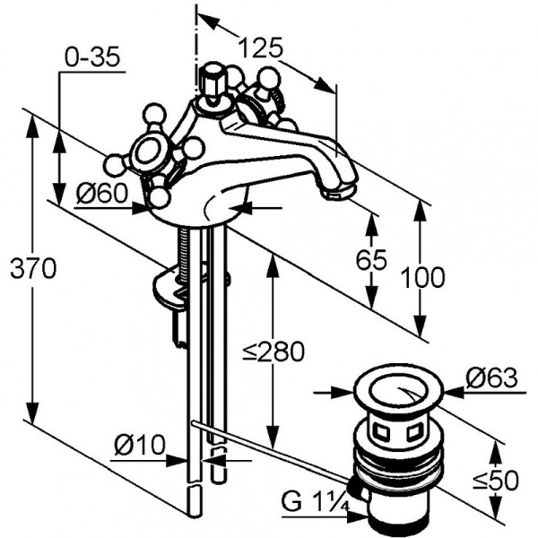 Смеситель для раковины Kludi Adlon/1926 510120520