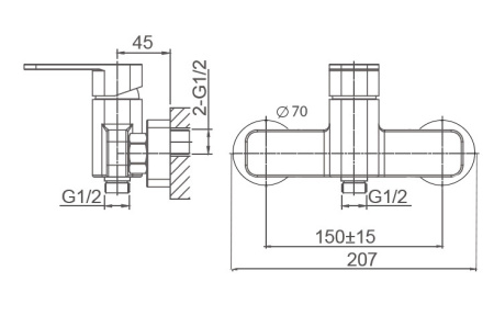 Смеситель для душа WONZON & WOGHAND ARNIE, хром WW-694101-CR