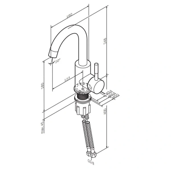 Смеситель для раковины AM.PM X-Joy S F85B02722, черный матовый